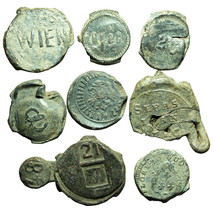 Lead Seals Lot of 8 Seals Europe 14-33mm Late 19th Start 20th Century 04066 - £24.76 GBP