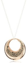Argento Vivo &quot;Lunar&quot; Rose Gold-Plated and Marcasite Dimpled Pendant Necklace  - £59.90 GBP