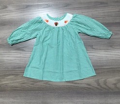 NEW Boutique Thanksgiving Turkey Girls Smocked Embroidered Plaid Gingham Dress - £13.36 GBP