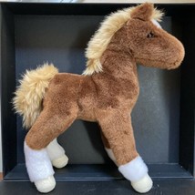 Douglas CUDDLE TOYS Plush Pony Horse 10&quot; Brown Stuffed Animal Foal Tan Mane - £14.01 GBP