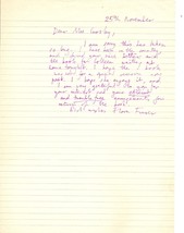 Flora Fraser- hand-written letter  re signing books. - $20.00