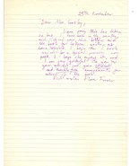 Flora Fraser- hand-written letter  re signing books. - $20.00