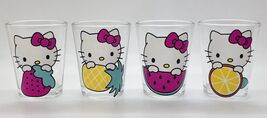 Sanrio Hello Kitty Glassware 4 Shot Glasses 1.5oz Set Summer Fruit Kawaii - $21.73