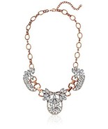 Amazon Collection Crystal Art Deco Brass Statement Necklace, 16&quot;  - £15.01 GBP