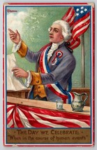 July 4th George Washington The Day We Celebrate Artist C Chapman Postcard N27 - £7.15 GBP