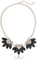Amazon Collection Jet Station Crystal Accent Gold-Tone Statement Necklace 15"  - $12.95