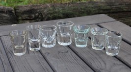 Set Of 7 Hazel Atlas - Federal Clear Depression Glass Ribbed Shot Glasses - £19.97 GBP