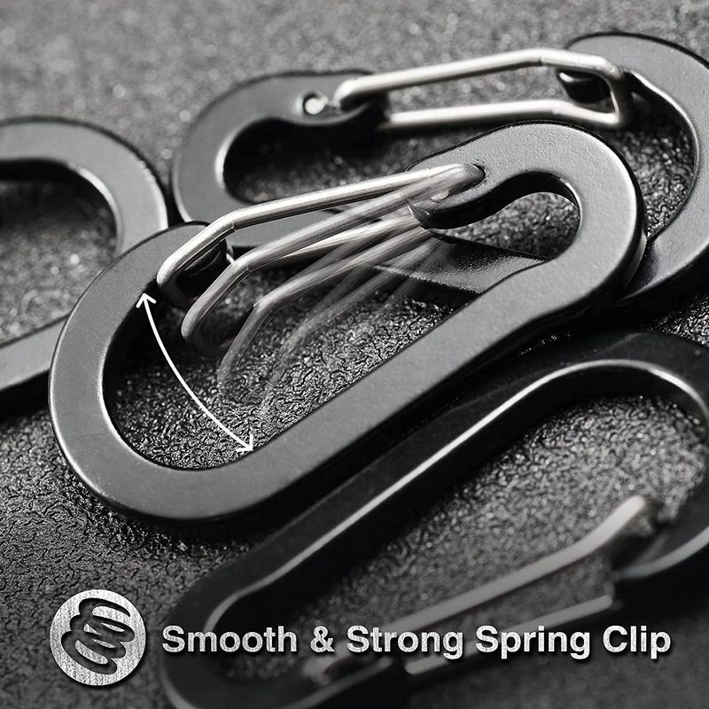 10 PCS Mini Carabiner Clips with Key Rings Aluminum D Shape Locking Carabine Key Item image 6