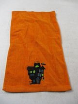 Vintage Cotton Halloween Kitchen Hand Dish Towel Fall Haunted House - £11.86 GBP