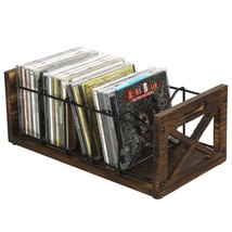 Cd Storage Holder, 5-Slot Farmhouse Industrial Cd &amp; Dvd Storage Rack Wit... - $50.99