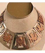 Estate Sterling Silver, Yellow Gold Peruvian Wide Collar Choker Necklace... - £1,031.25 GBP