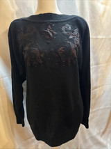 VTG Counterparts Sweater Small Womens Silk Rabbit Hair Sequins Shoulder Pads - £15.58 GBP