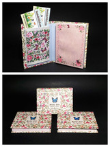 GIB 3 Sticky Note Pads Butterfly Flower Hard Cover Book Business Card Ho... - $527.72 MXN
