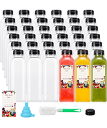 36Pcs 12Oz Plastic Juice Bottles with Caps, Reusable Juicing Bottles Cle... - $820.23 MXN