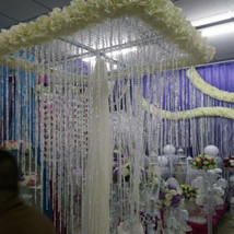 Clear Acrylic Crystal Bead Garland Diamond Cut Strand Wedding Party Deco... - £9.09 GBP