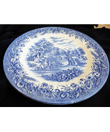 Currier &amp; Ives Blue by Churchill England Harvest scene dinner plate 10.5&quot; - £19.29 GBP