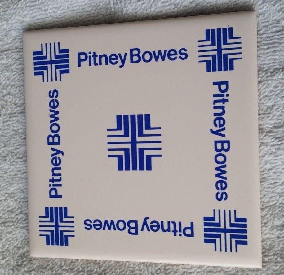 Pitney Bowes Ceramic Coaster/Trivet  4.25" x 4.25" - $9.75