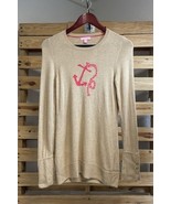 Lilly Pulitzer Tan Pink Anchor Sweater Size S BBL JD - $274.68 MXN