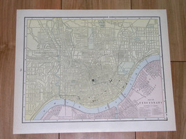 1896 Original Antique City Map Of Cincinnati Ohio / Verso City Of Washington Dc - £22.70 GBP