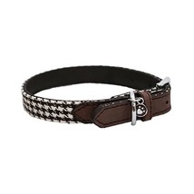 Rosewood Wag-N-Walk Designer Brown Houndstooth Dog Collar, Medium  - $48.00