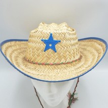 Straw Cowboy Hat Plastic Sheriffs Badge made in Mexico - £45.01 GBP