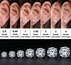 Stud Earrings GRA Lab Certified D/VVS1 Moissanite Earrings Screw backs - £24.66 GBP+