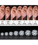 Stud Earrings GRA Lab Certified D/VVS1 Moissanite Earrings Screw backs - £24.85 GBP+