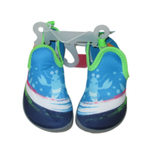 Boys Water Shoes Small 7-8 Lobster Sun Smart Navy Blue Teal White UPF 50+ - £7.93 GBP