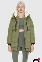 Orolay Classics Thickened Down Jacket Green Olive Hooded Women’s Size Large - $74.25