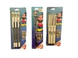 Pentel Pens Pencil Mickey Mouse 3 Packages Pen Pals NIP Roller Ball Point Vtg - £16.43 GBP