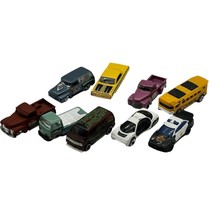 HOT WHEELS Lot of 9 Pick Up Trucks, Cop Car, Taxi, Van, Bus etc - £10.44 GBP