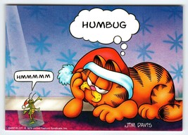 Garfield Postcard Christmas Cricket In Santa Hat Humbug Tabby Jim Davis 1978 - $10.80