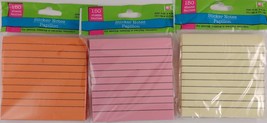 Jot Sticky Notes Ruled 4&quot;x4&quot; 150 Sheets/Pk, Select: Neon Orange, Pink Or Yellow - £2.35 GBP