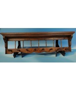 34&quot; Handmade Rustic Solid Wood Wall Shelf 8 Pegs Coat Hat Rack Country C... - $3,769.63 MXN