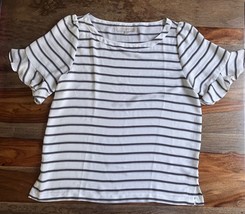 Ann Taylor Loft Women’s Black &amp; White Stripe Blouse Size S Top NWT - $12.19