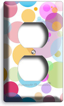 Abstract Pastel Polka Dots Duplex Outlet Wall Plate Cover Baby Nursery Bedroom - £8.00 GBP