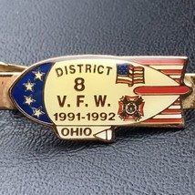 VFW Rocket Ship Tie Pin Bar Tack Clamp Ohio District 8 1991-1992 USA Vet... - £9.61 GBP