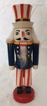 Small Wooden Uncle Sam Nutcracker Patriotic Election America 9 5/8&quot; Tall - £19.91 GBP