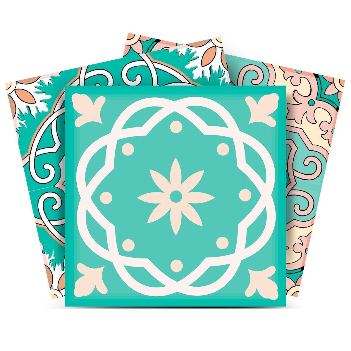4&quot; X 4&quot; Aquamarine Mosaic Peel And Stick Removable Tiles - $91.03
