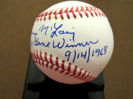 Denny Mclain Last 30 Game Winner 9/14/1968 Tigers Signed Auto Oml Baseball Jsa - £116.51 GBP
