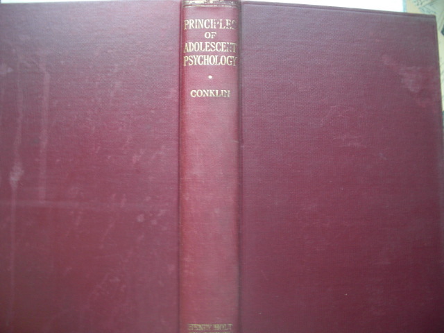 Principles of Adolescent Psychology: written by Edmund S. Conklin, C. 19... - $40.00