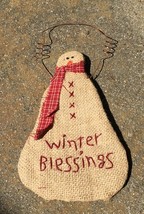 21026R - Burlap Hanging Snowman Hangs by Wire - £3.14 GBP