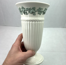 WEDGWOOD Queensware 8.75" Vase Celadon on Cream Etruria & Barlaston England - $38.79