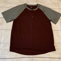 American Eagle Mens Size Medium Standard Fit Henley Shirt Casual Maroon ... - $12.73