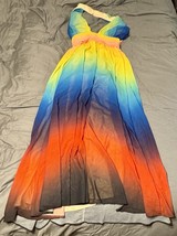 L’Atiste by Amy Rainbow Ombre Halter Maxi Dress Sz M NWT $110 - $38.95