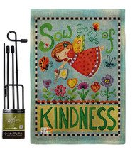 Sow Seeds of Kindness Burlap - Impressions Decorative Metal Garden Pole Flag Set - £26.57 GBP