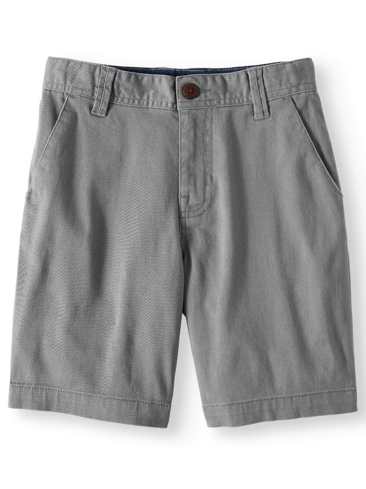 Primary image for Wonder Nation Boys Flat Front Shorts Size 7 Grey School Uniform Approved NEW