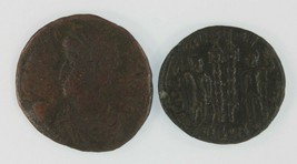 Roman Empire 2-Coin Emperor Constantius II Set AE3/4 &amp; AE Centenionalis - £39.56 GBP