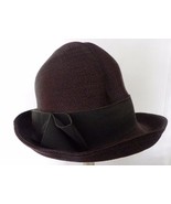Vintage Donna Marle Chapeau Originals Brown Straw Hat Upturned Brim High... - £16.30 GBP