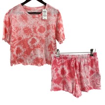 Jenni Pink Tie Dye Shorts and Top Pajama Set Size Small New - £16.88 GBP
